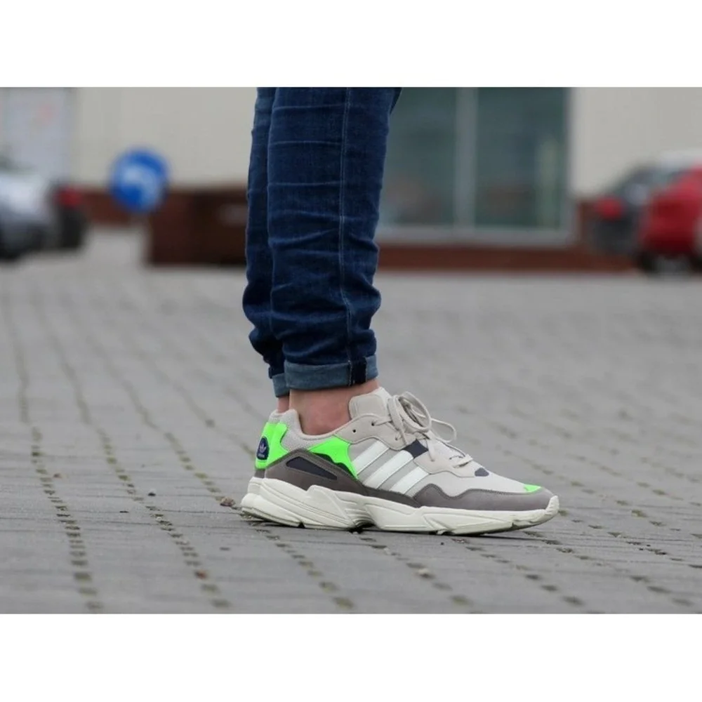 Adidas Originals Yung-96 F97182 Mens Off White Solar Green Chunky Shoes‎ 8.5